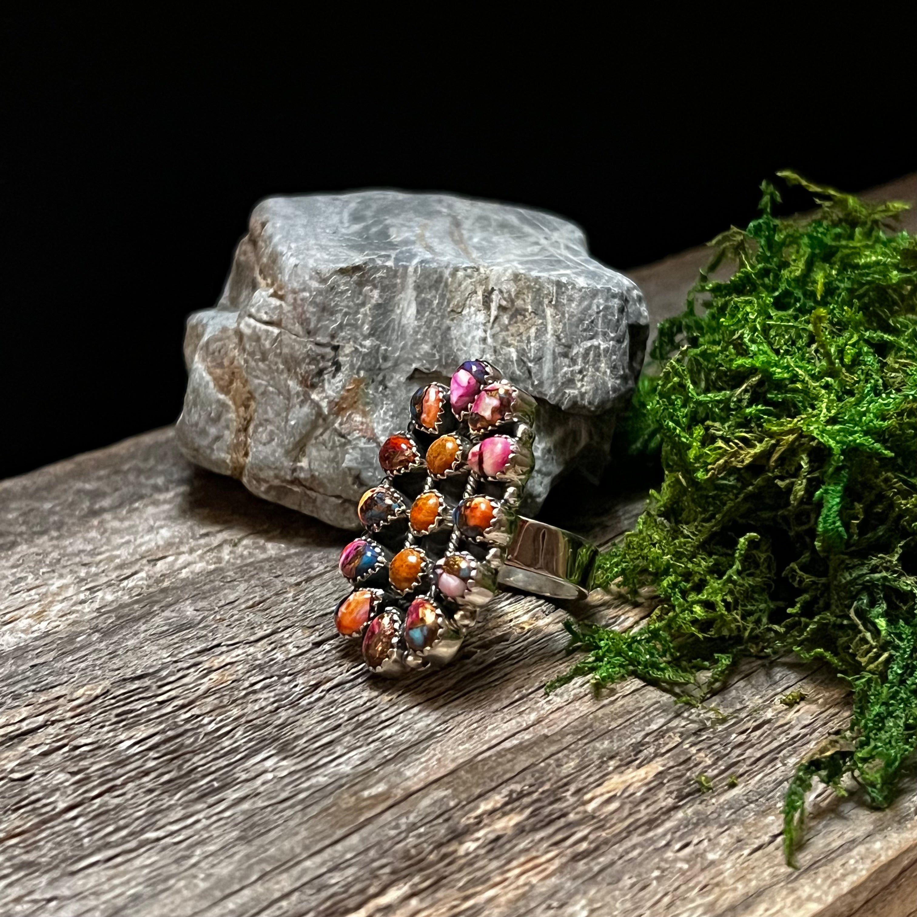 Handmade Sterling Silver & Pink Dream Cluster Ring