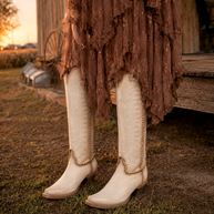 Corral Bone Embroiderey & Metallic Welt Tall Boot