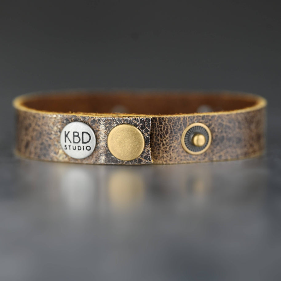 Leather Cuff with Stone