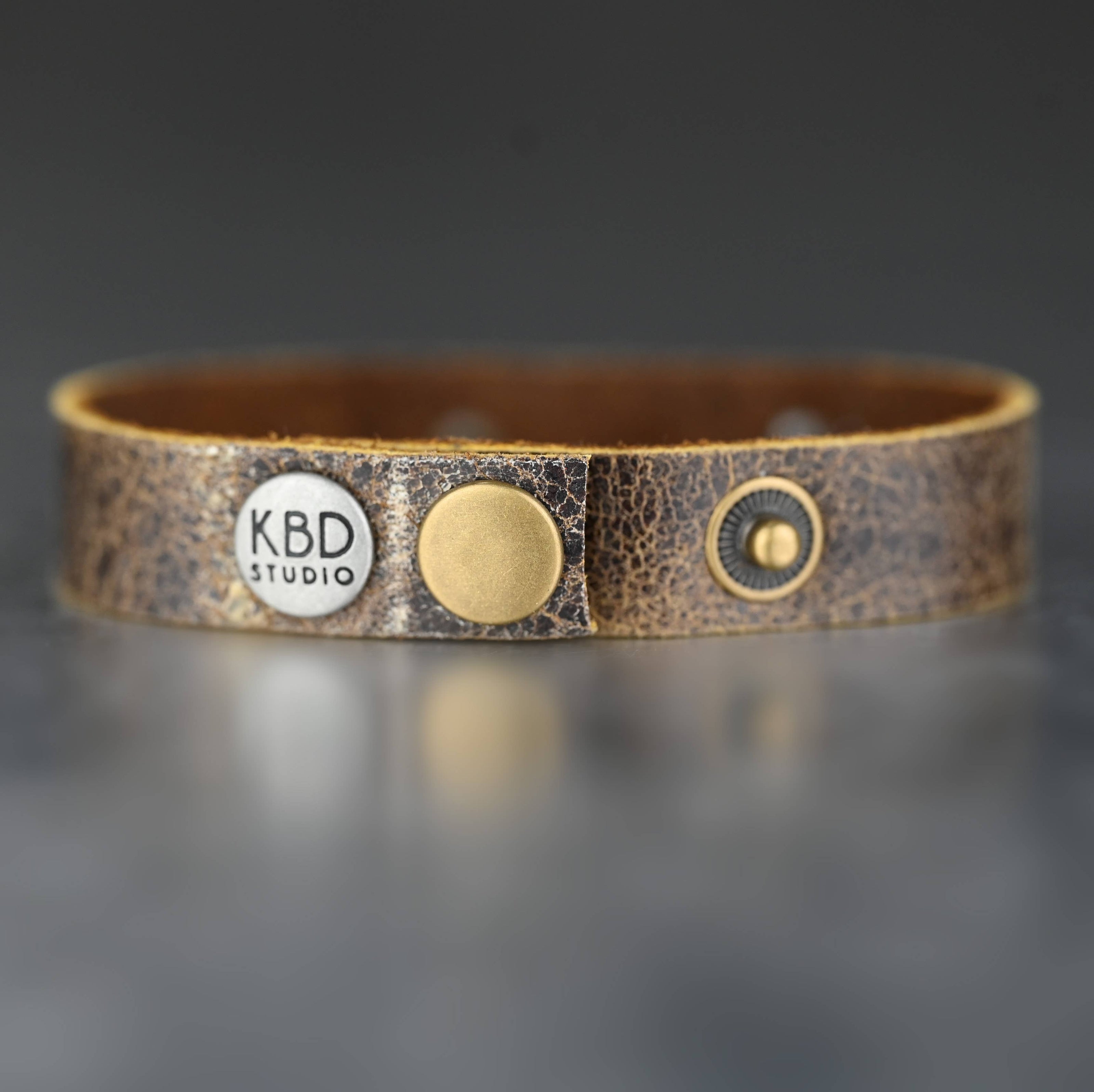 Leather Cuff with Stone