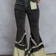 Vintage Washed Ruffle Jeans