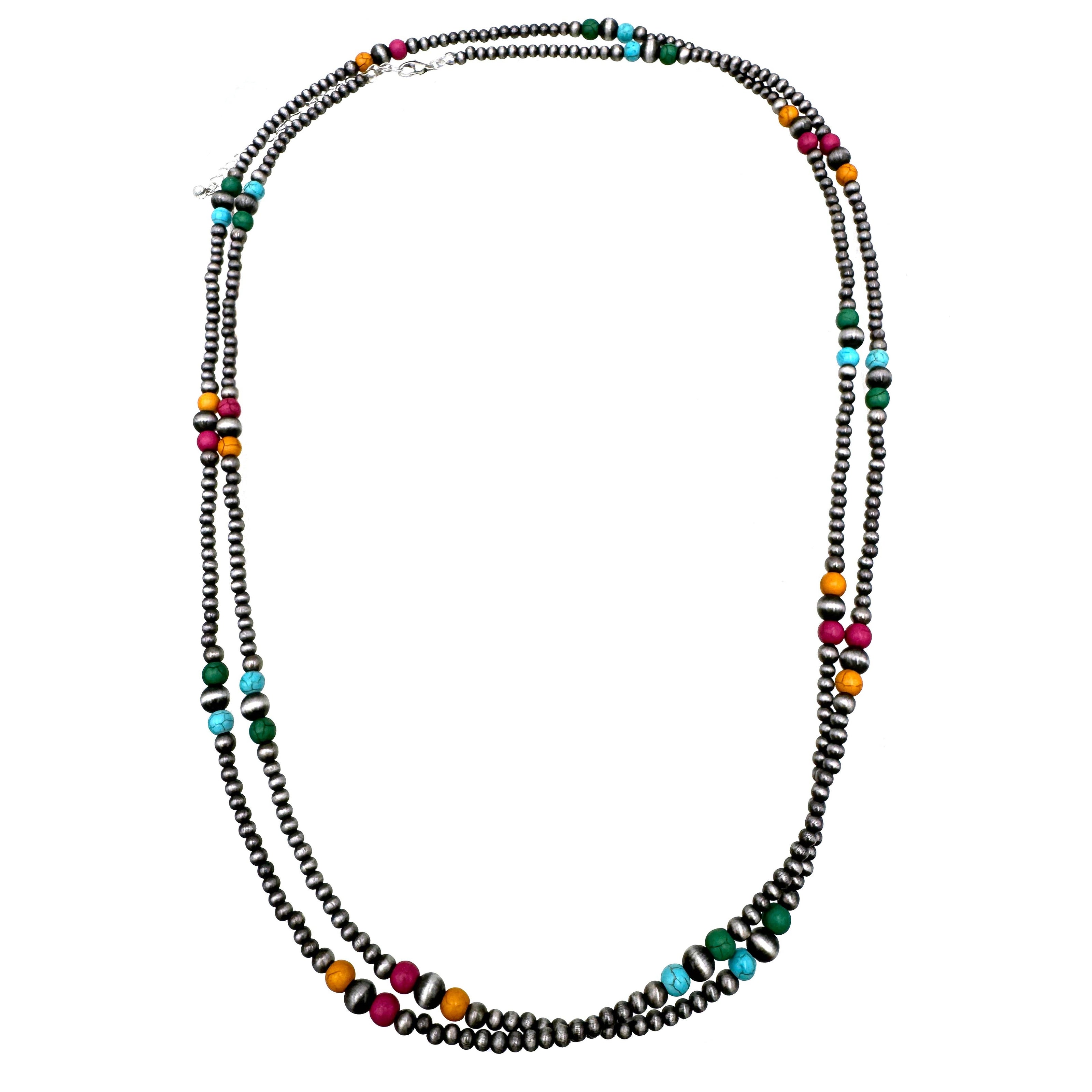 Navajo Beads Versatile Long 60 inch Necklace