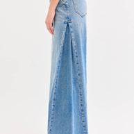 High Rise Wide Leg Jeans with Tucked Side Panel