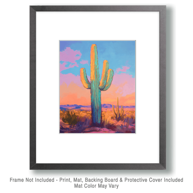 Neon Saguaro Poster - Western and Southwestern Art Prints