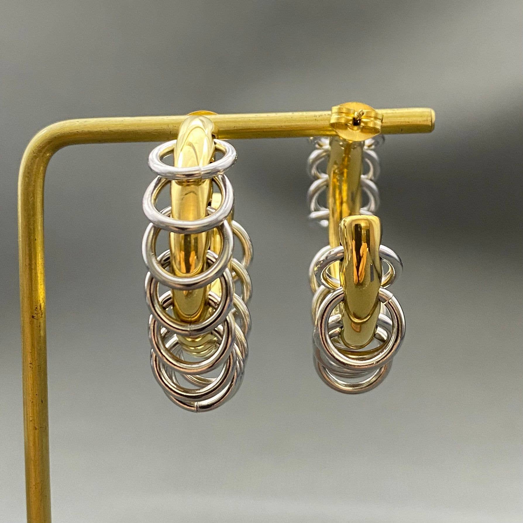 Ring Finge 18K S. Steel C- Shaped Earrings