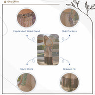 Boho Patchwork Print Tiered Lace Flare Pants (Wide Legs) 