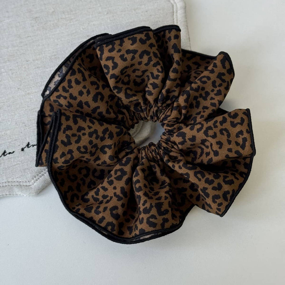Leopard Bow Flower Claw Clip