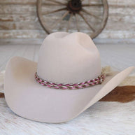Horsehair Braided Single Tassel Hat Band - Cerise