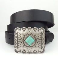 Skinny Leather Belt Western Buckle