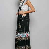 Mixed Media Printed Fabric Overalls