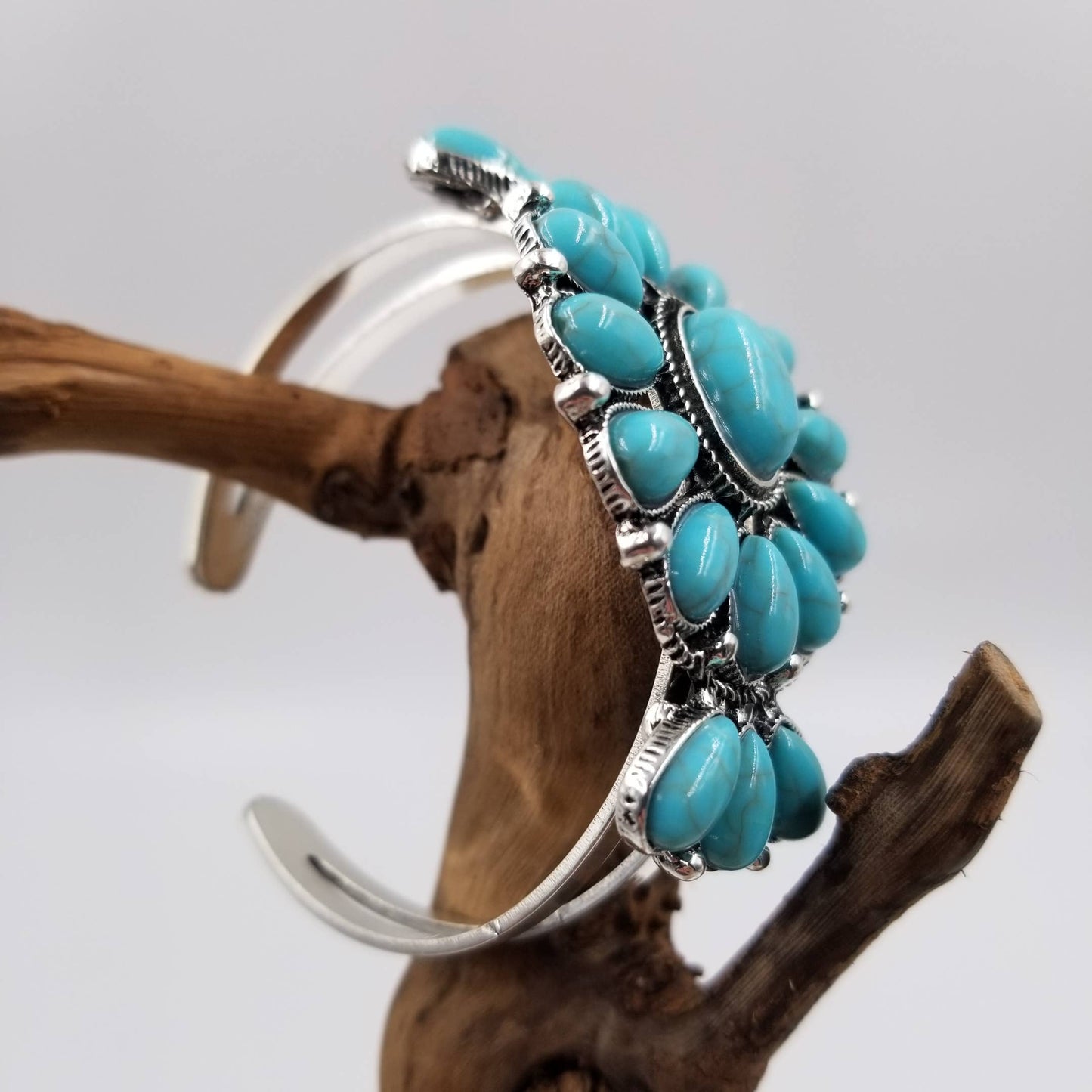 Retro Turquoise Half Stone Bracelet