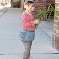 Light Denim RuffleButt Bloomer