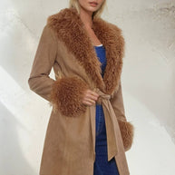 Penny Lane Faux Suede Fur Coat