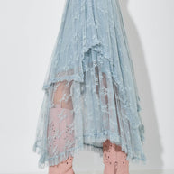 Dusty Blue Lace Skirt