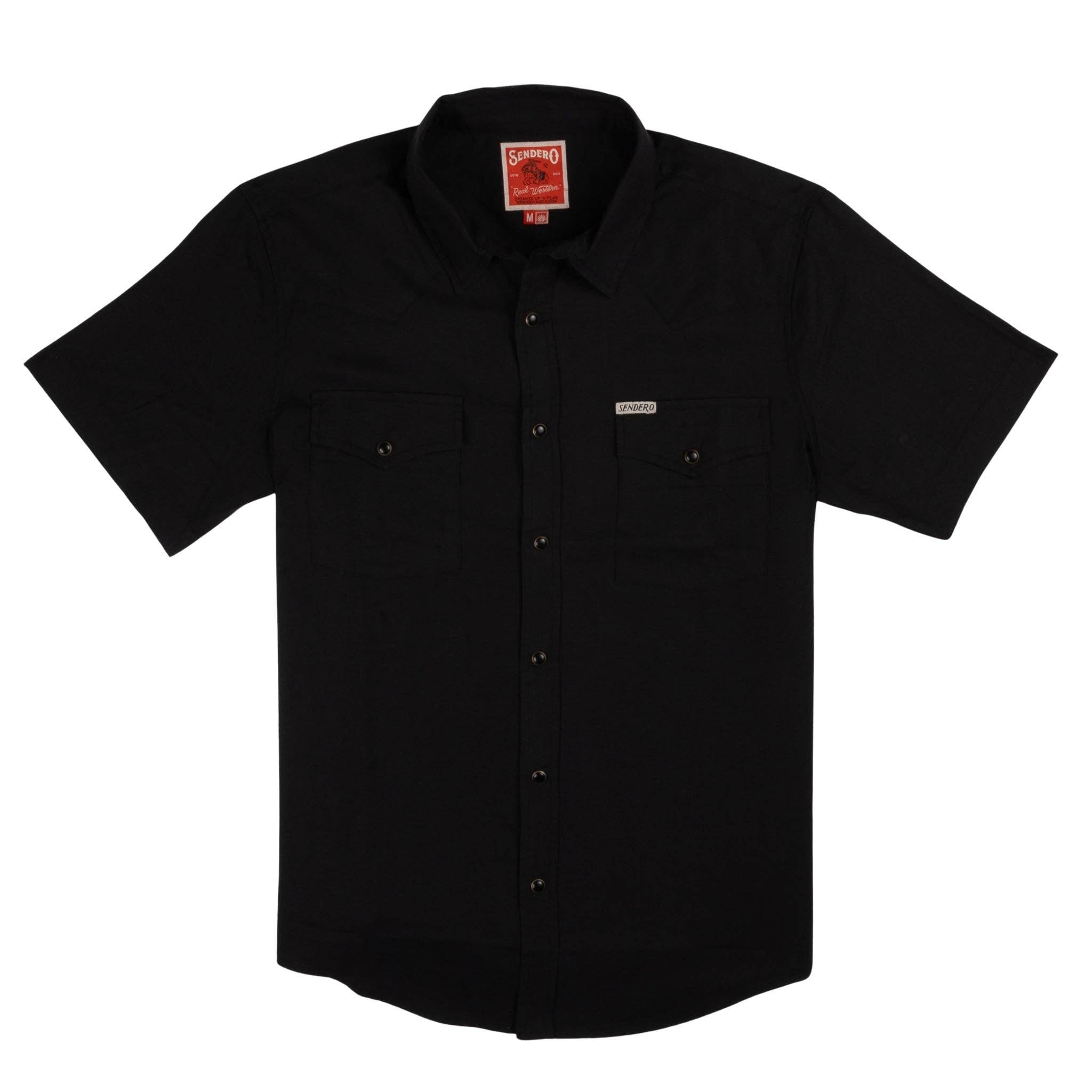 Sendero Wyatt Pearl Snap Shirt, Black