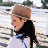 Vegan Suede Boater Hat