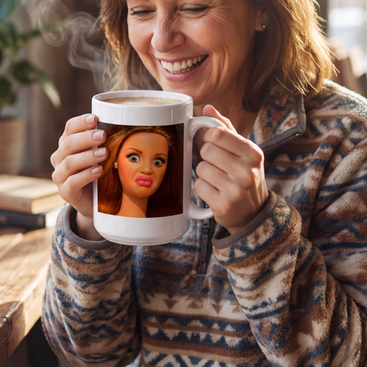 Disgusted Doll Face Mug, 15oz