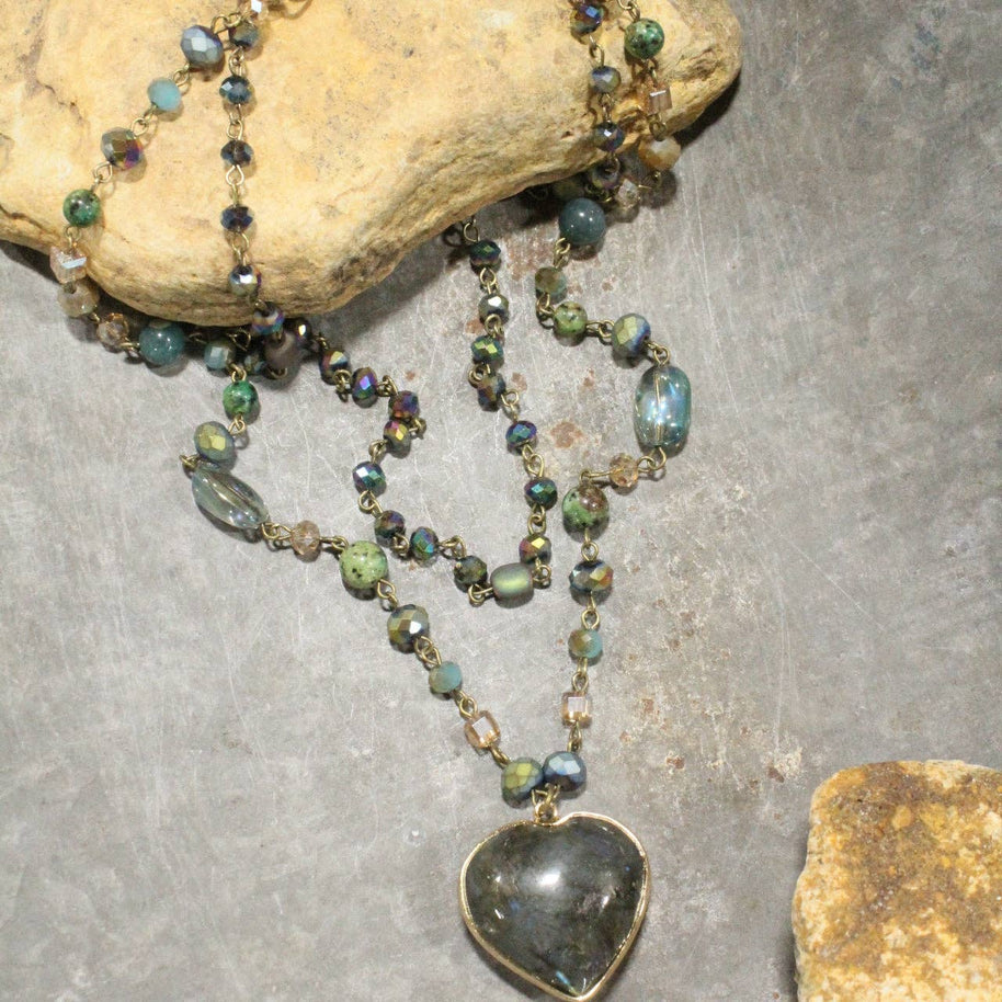 Butterflies In My Belly Heart Layered Necklace