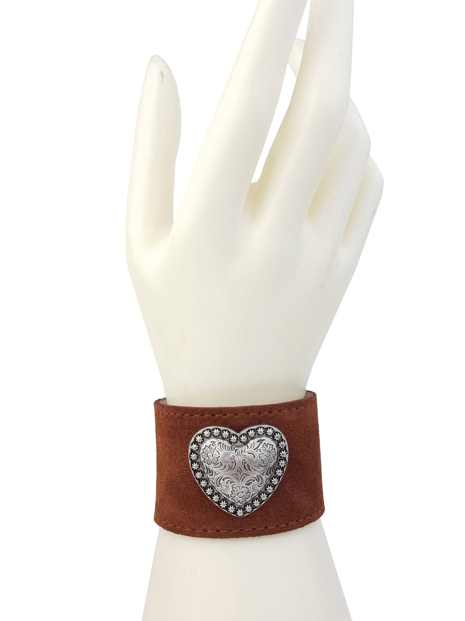 Suede Bracelet with Heart Concho