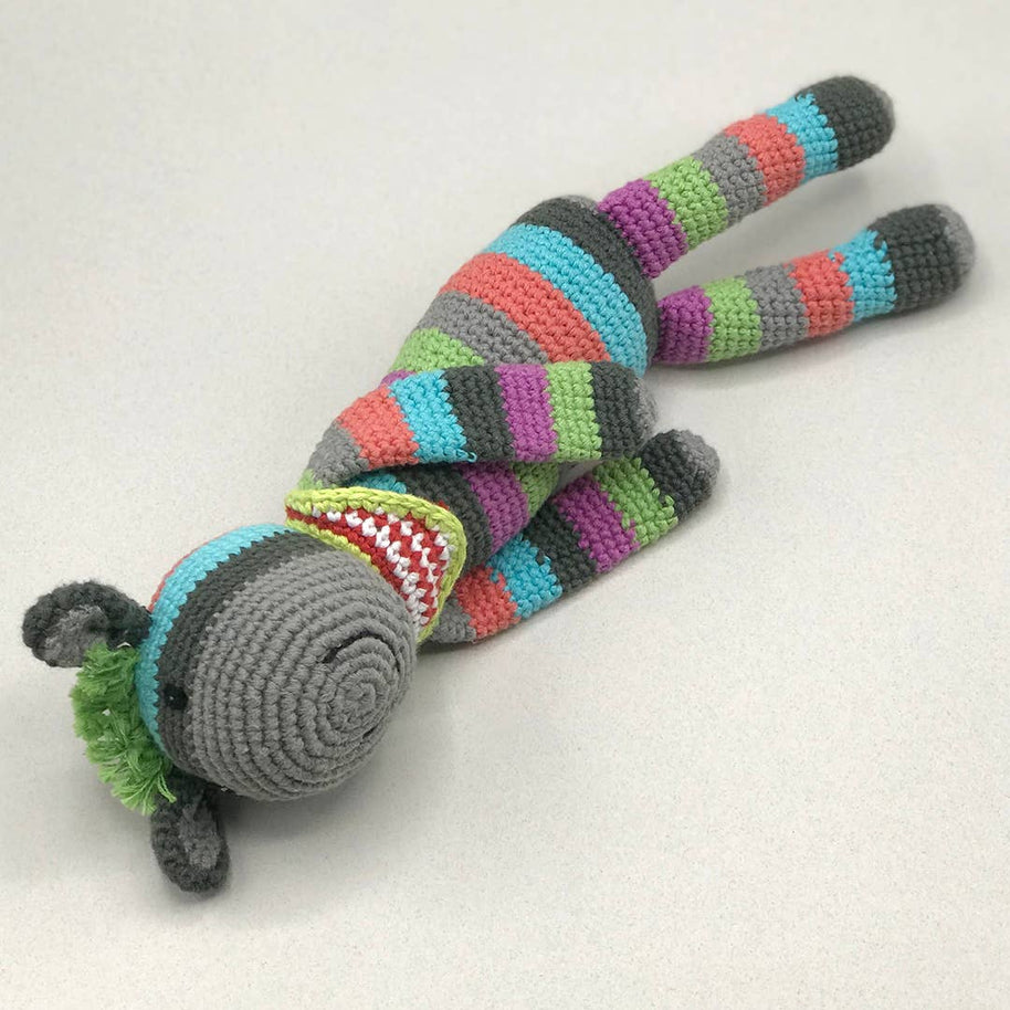 Handmade Crochet Striped Donkey Plush