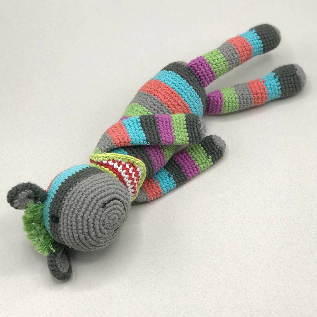 Handmade Crochet Striped Donkey Plush