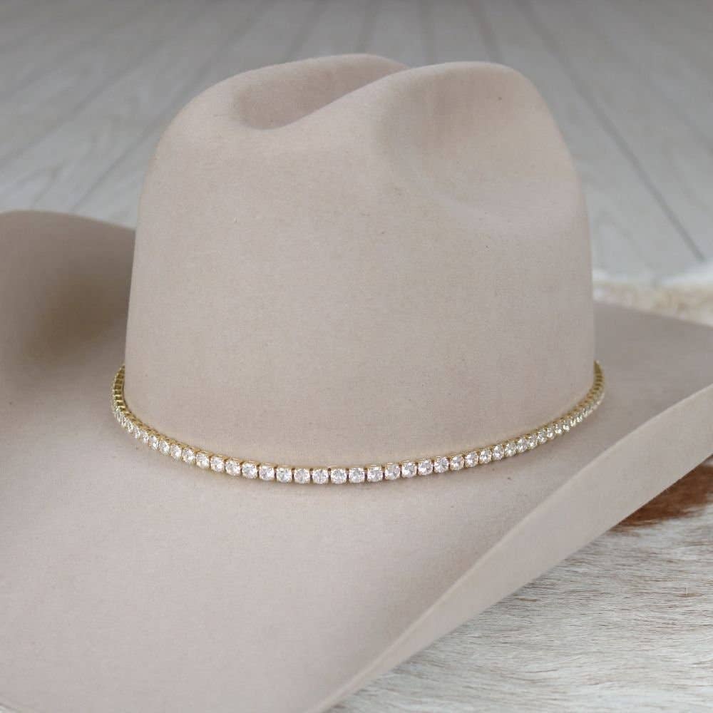 14K Tennis Chain Rhinestone Hat Band – The Dolly