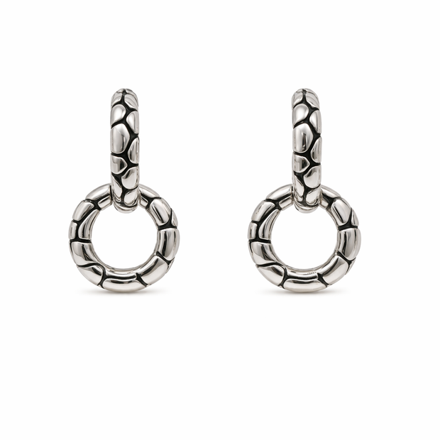Sterling Silver Two Piece Snake Skin Earrings