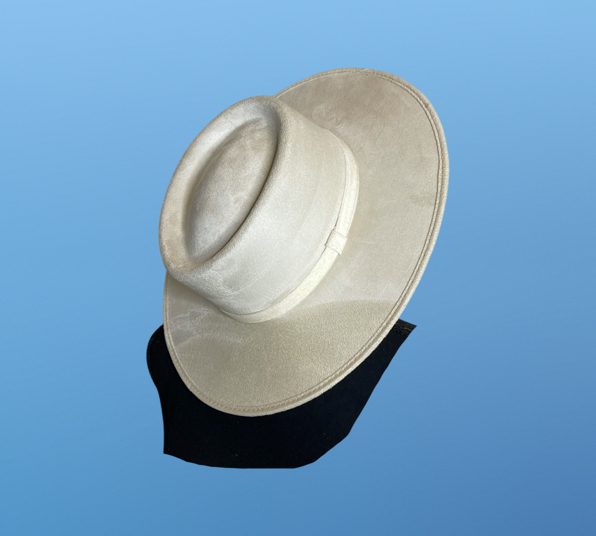 Crown Vegan Suede Flat Brim Boater Hat