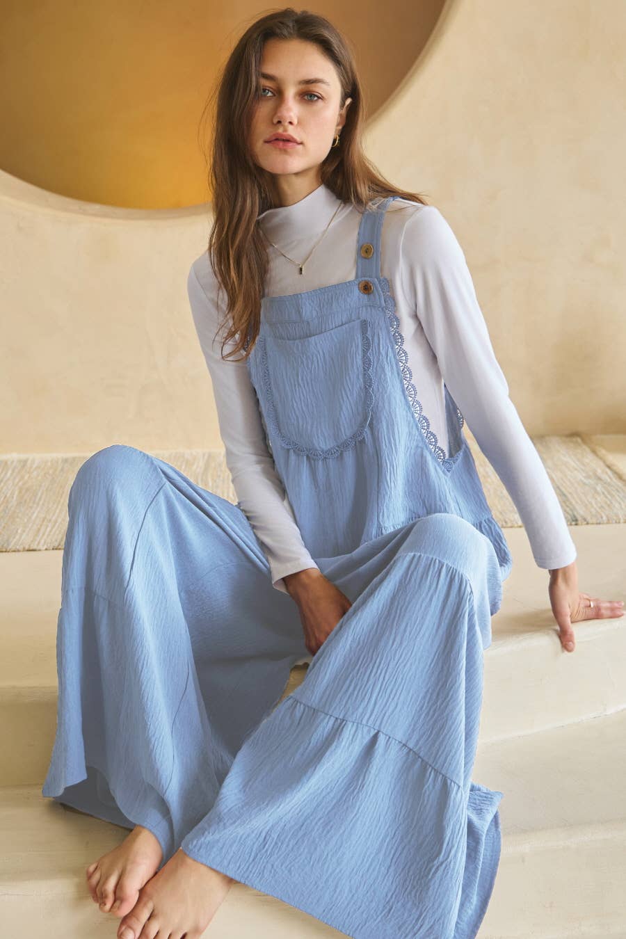 Tired Wide Leg Overall