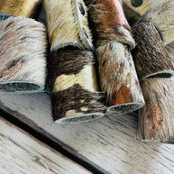 Mixed Metallic Cowhide Bandana Slides