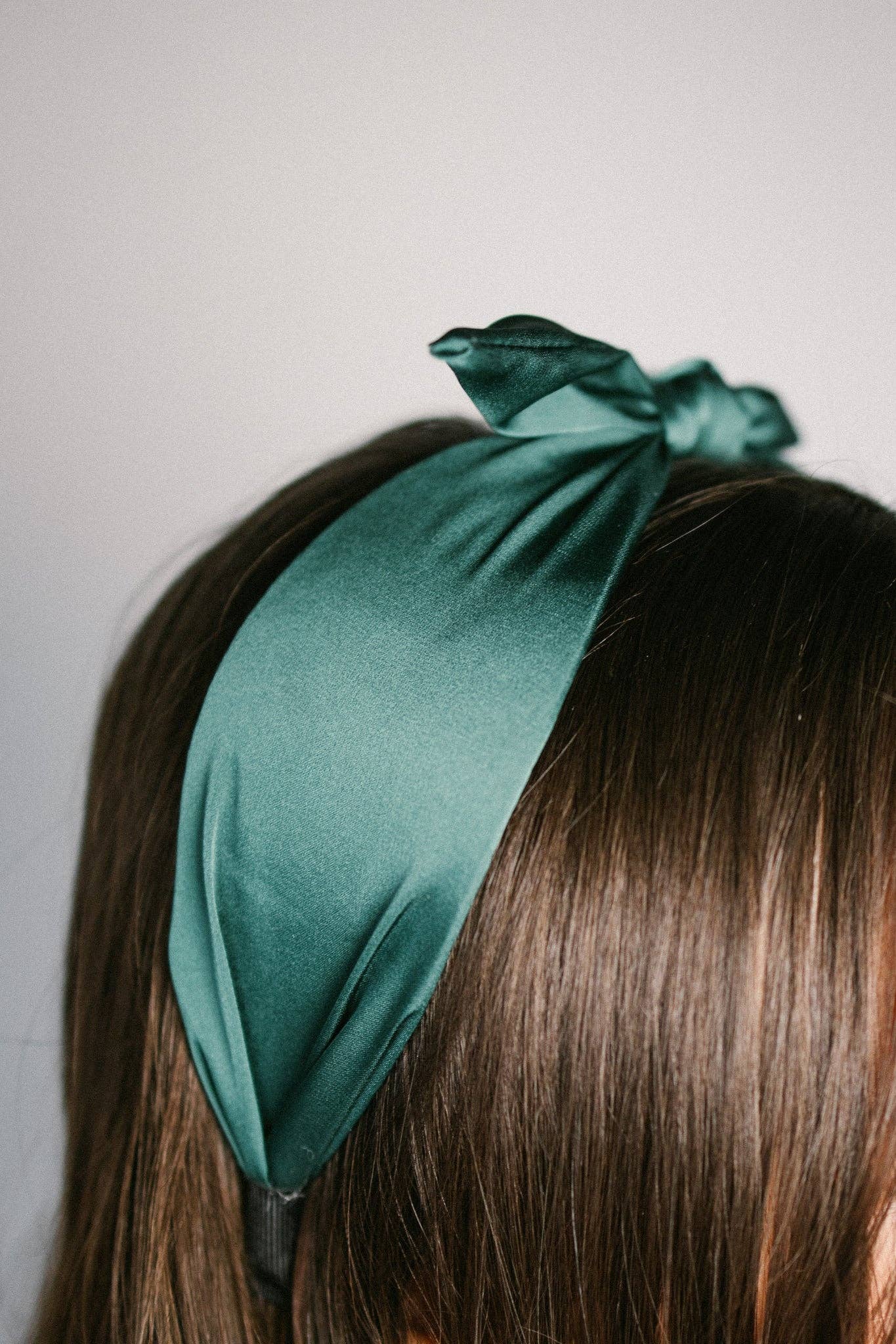 Green Boho Satin Scarf Bow Knot Headband