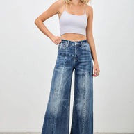 Mid-Rise Wide Leg Jeans