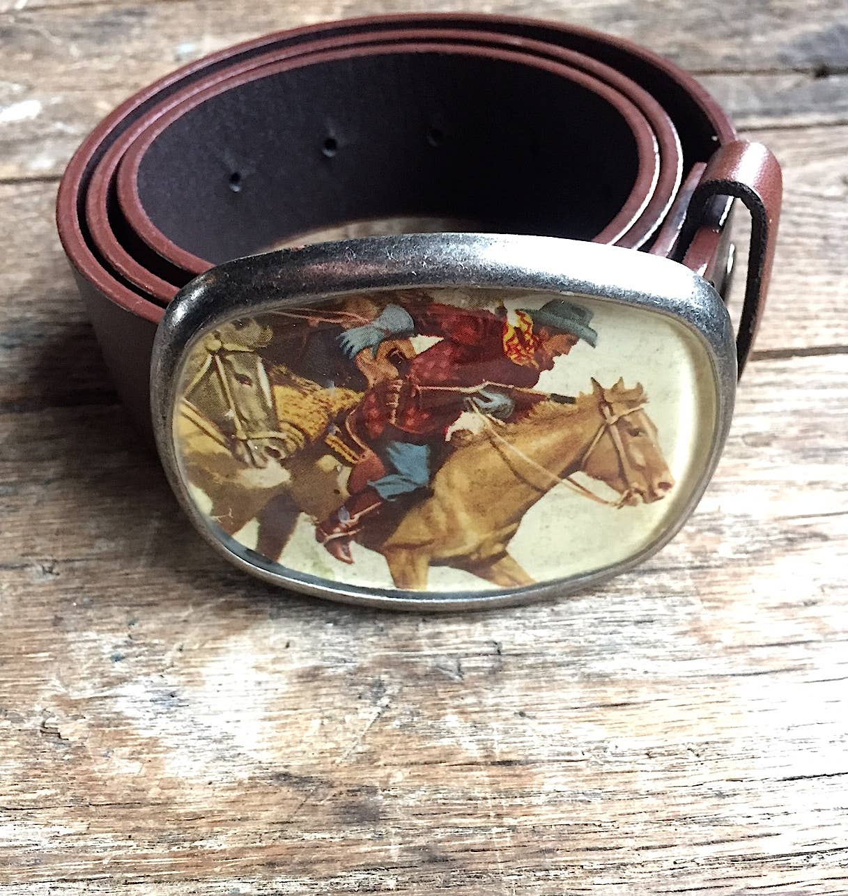 Belt buckle, western - cowboy, wild west, denim, unisex