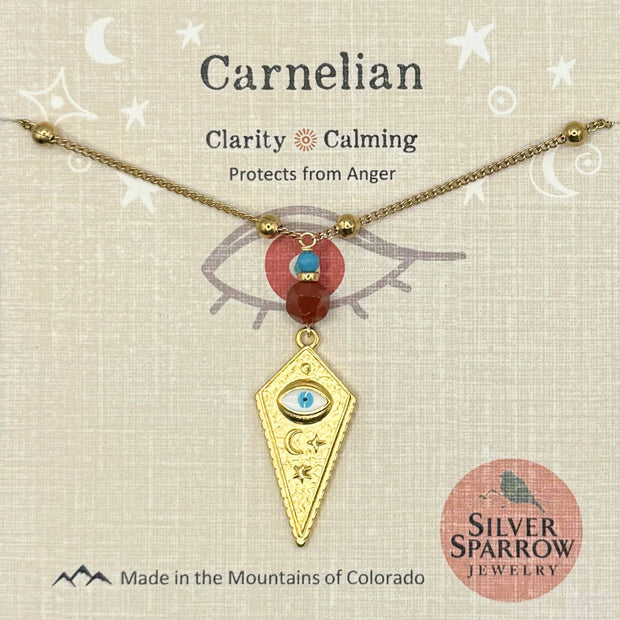 Carnelian with Evil Eye Necklace