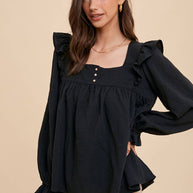Tie-Back Ruffle Shirt