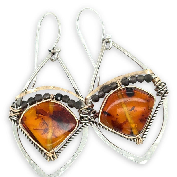 Amber Wedge Earrings