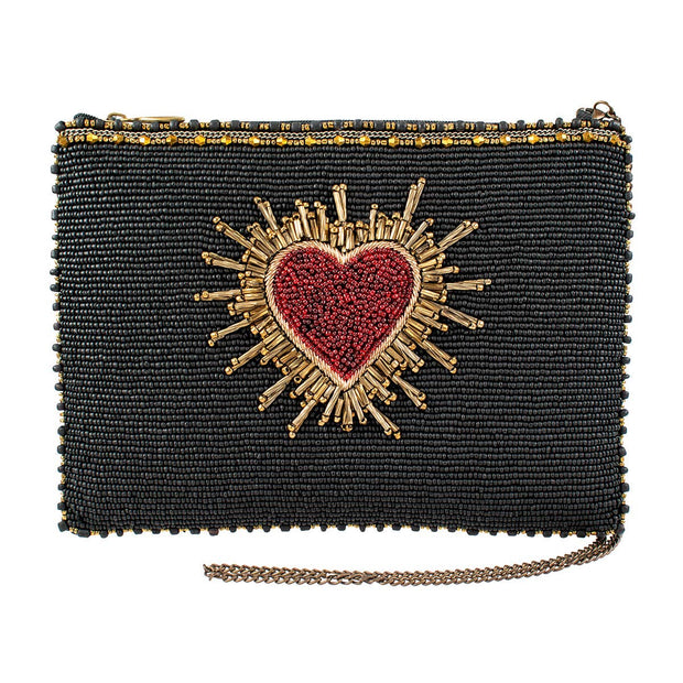 Affection Heart Mini beaded red heart Crossbody Handbag
