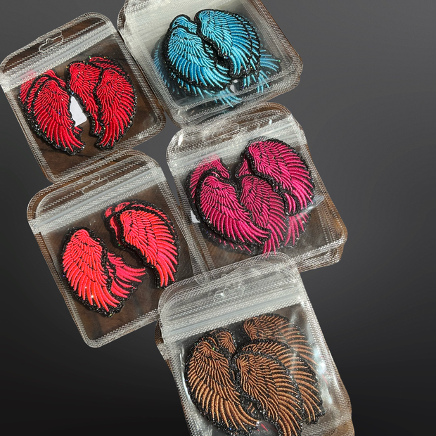 Western Iron On Trucker Hat Patch - Angel Wings