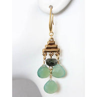 Geometric green chalcedony earrings