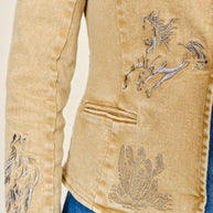 Denim Western Blazer, Taupe