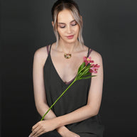 Golden Sun w/ Semi Precious Heishi Beads Necklace