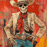 Real Old Cowboy - Skull & Skeleton Art Prints