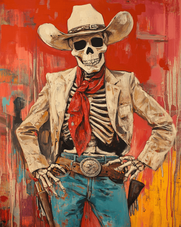 Real Old Cowboy - Skull & Skeleton Art Prints