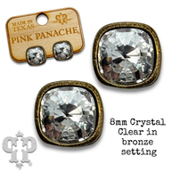 Square 8mm Swarovski® crystal post earrings