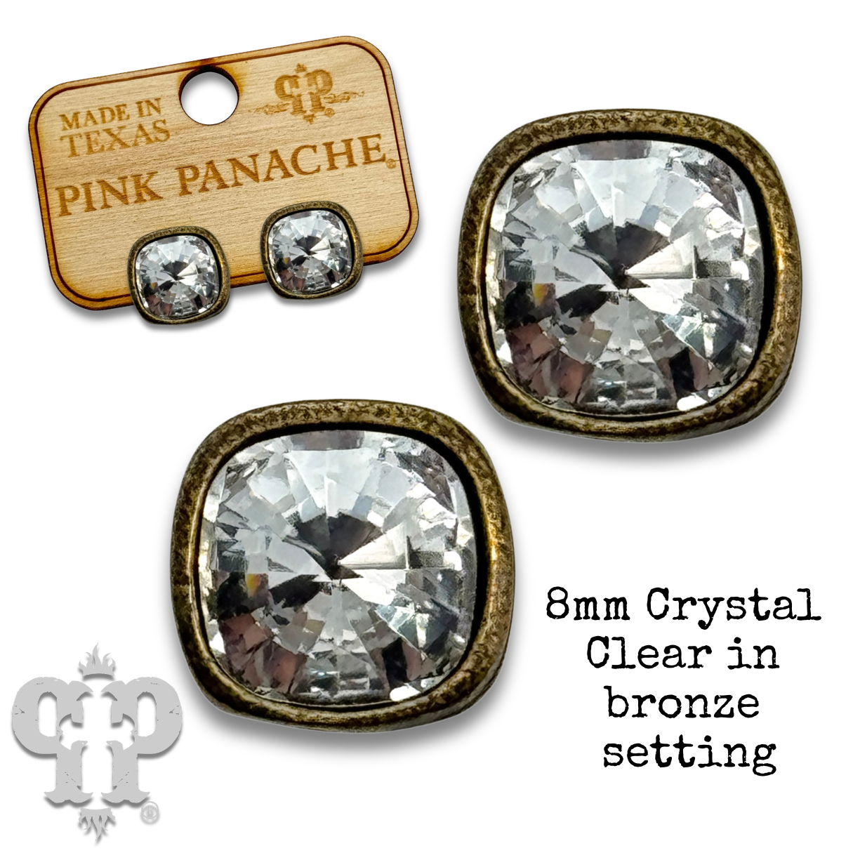 Square 8mm Swarovski® crystal post earrings