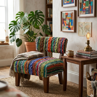 Upholstered Accent Chair, 25x25x27