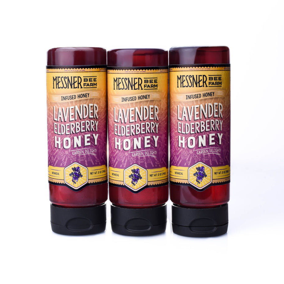 Lavender Elderberry Infused Honey,  12oz