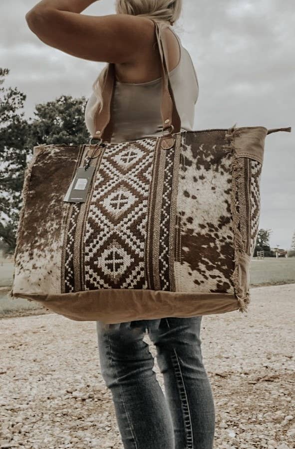 Cowhide Myra Weekender Bag