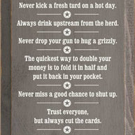 Cowboy Wisdom Vertical Wood Sign