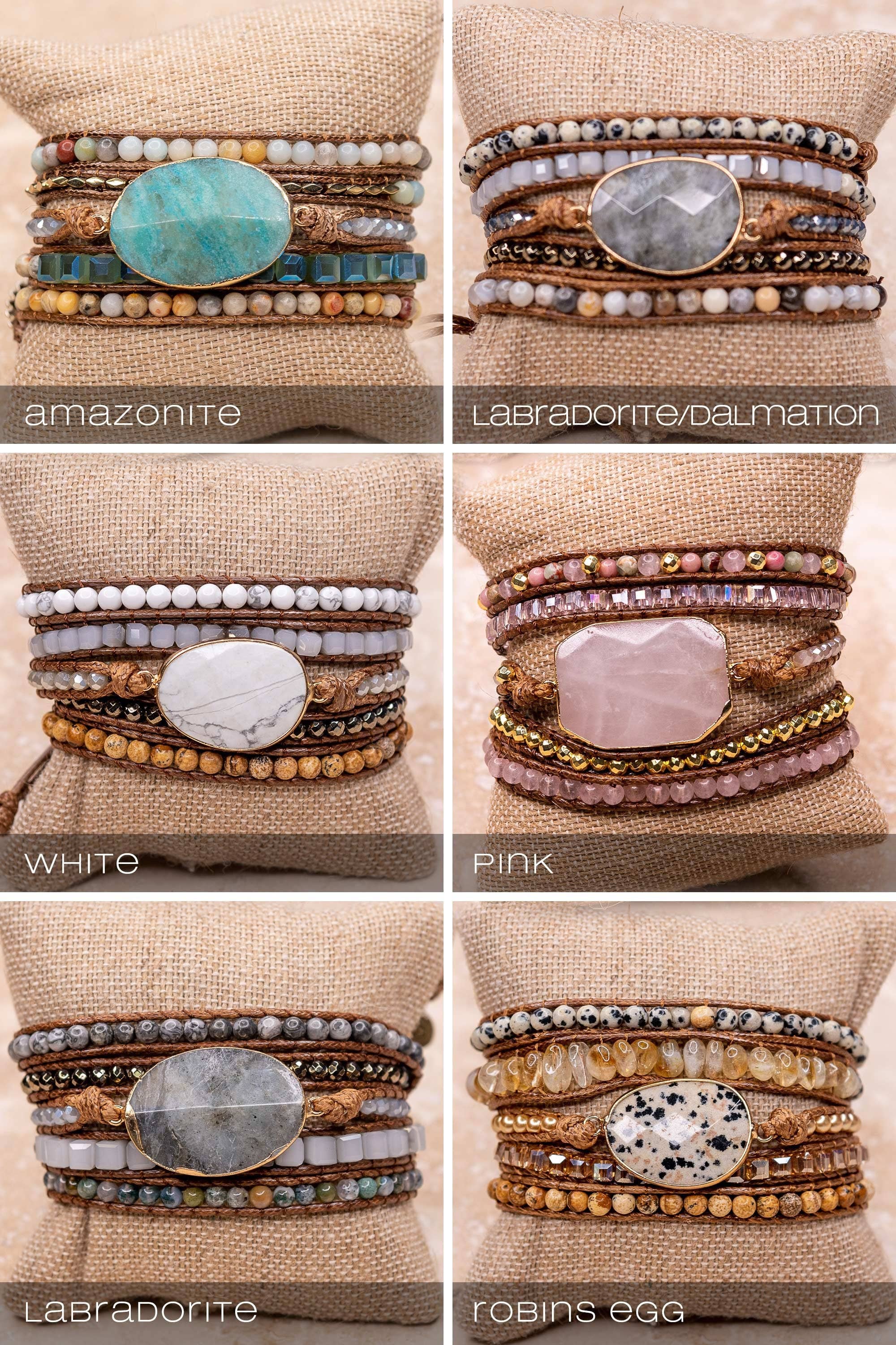 Kelly Wrap Bracelet: Jasper/Brown